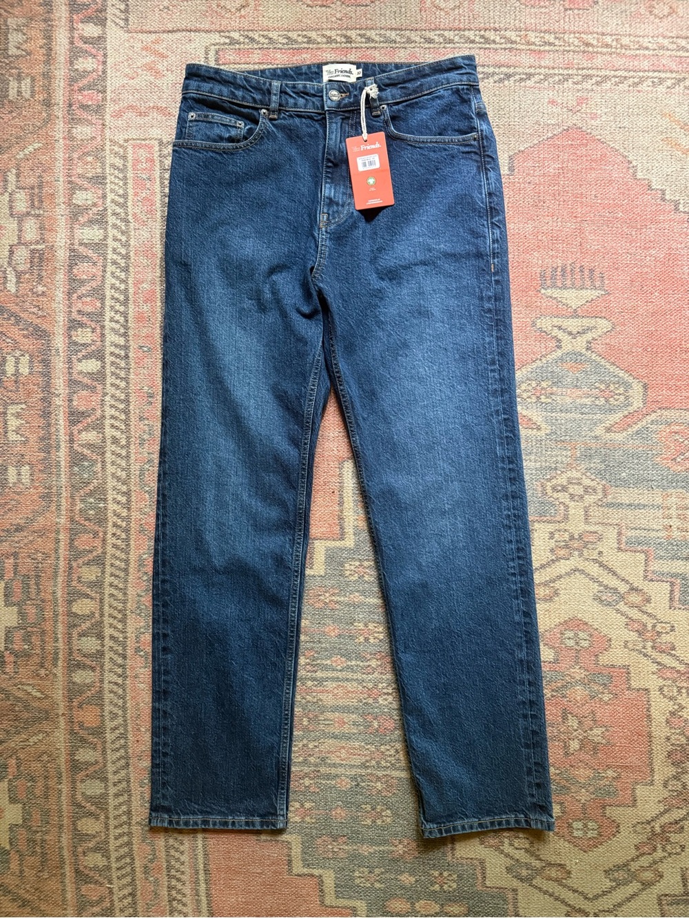 Dark Blue Straight Leg Jeans